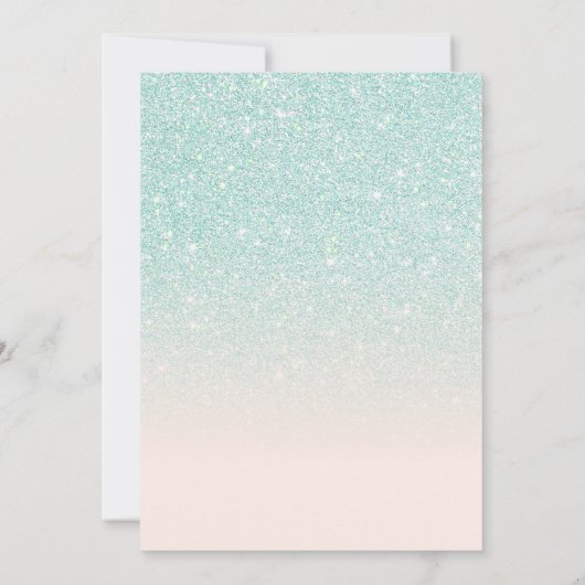 Blue Pink Sparkly Glitter Ombre Photo Sweet 16 Kaart (Achterkant)