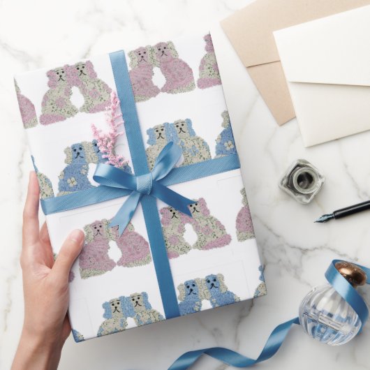 Blue Pink Staffordshire Dogs Ginger Jars Jar Cadeaupapier (Geschenken)