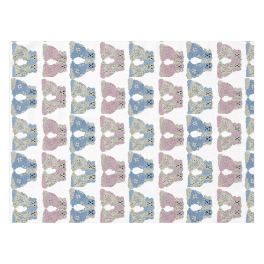 Blue Pink Staffordshire Dogs Ginger Jars Jar Tafelkleed (Voorkant (Horizontaal))