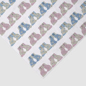 Blue Pink Staffordshire Dogs Ginger Jars Jar Tissuepapier (Detail)