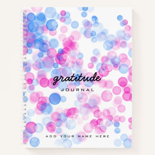 Blue Pink Stippen gratitude tijdschrift Notitieboek (Voorkant)