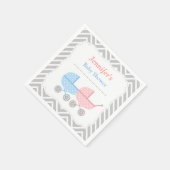 Blue Pink Strollers Twins Baby shower Leveringen Servetten (Hoek)