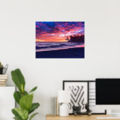 Blue Pink Sunset Ocean Photo 178 Poster (Thuiskantoor)