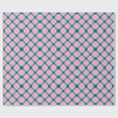 Blue Pink tartan Pset Gingham Pattern Cadeaupapier (Vlak)