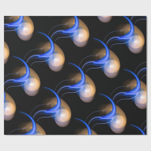 BLUE PINK WHITE ALIEN PEARLS CADEAUPAPIER (Vlak)