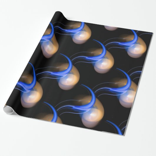 BLUE PINK WHITE ALIEN PEARLS CADEAUPAPIER (Uitgerold)