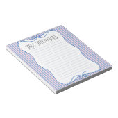 Blue Pink White Cute Personalized Notepad Notitieblok (Schuin)