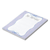 Blue Pink White Cute Personalized Notepad Notitieblok (Linkerzijde)
