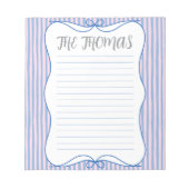 Blue Pink White Cute Personalized Notepad Notitieblok (Voorkant)
