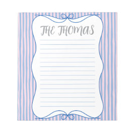 Blue Pink White Cute Personalized Notepad Notitieblok