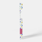 Blue Pink Wildflower Botanical Custom Name  iPhone Hoesje (Linkerkant)