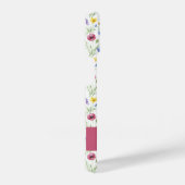 Blue Pink Wildflower Botanical Custom Name  iPhone Hoesje (Rechterkant)