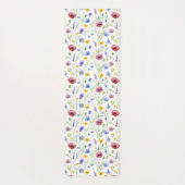Blue Pink Wildflower Botanical Custom Name  Yogamat (Achterkant)