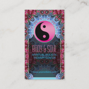 Blue Pink YinYang New age Yoga Visitekaartjes