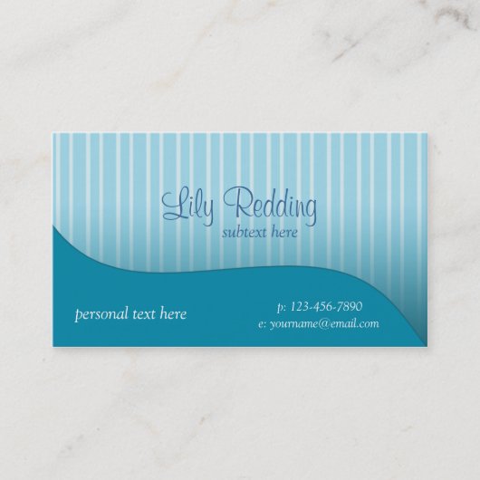 Blue Pinstripe Business Card Visitekaartje (Voorkant)