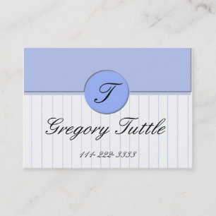 Blue Pinstripe Calling Card Contactkaartje