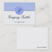 Blue Pinstripe Calling Card Contactkaartje (Voorkant / Achterkant)