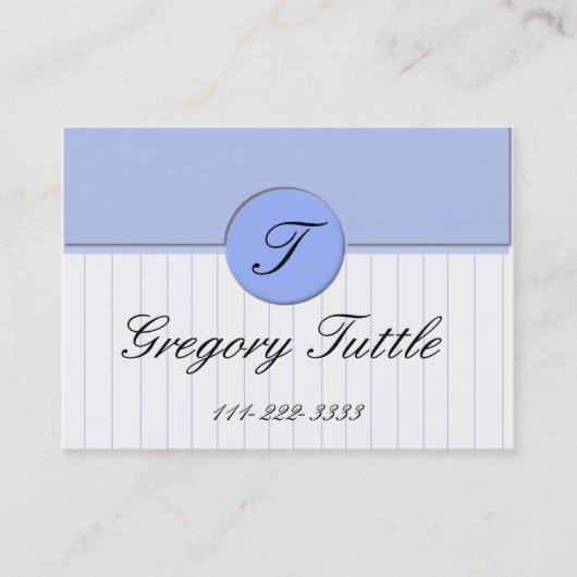 Blue Pinstripe Calling Card Contactkaartje (Voorkant)