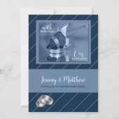 Blue Pinstripe Gay Wedding Invitation Kaart (Voorkant)