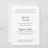 Blue Pinstripe Gay Wedding Invitation Kaart (Achterkant)