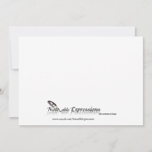 Blue Pinstripe Teddy Bear Baby Mededeling Aankondiging (Achterkant)