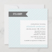 Blue Pinstripes Baby Shower-uitnodigingen Kaart (Voorkant)