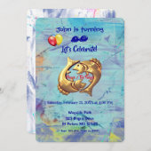 Blue Pisces Birthday (19 februari - 20 maart) Kaart (Voorkant / Achterkant)