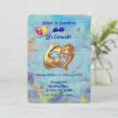 Blue Pisces Birthday (19 februari - 20 maart) Kaart (Staand voorkant)