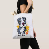 Blue Pit Bull Pup Tote Bag (Dichtbij)