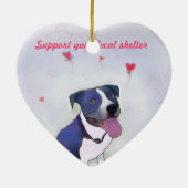 Blue Pit Good Dog Keramisch Ornament (Achterkant)