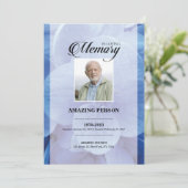 Blue pital Funeral Kaart Sjabloon (Staand voorkant)