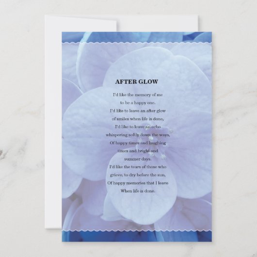 Blue pital Funeral Kaart Sjabloon (Achterkant)