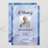 Blue pital Funeral Kaart Sjabloon (Voorkant / Achterkant)