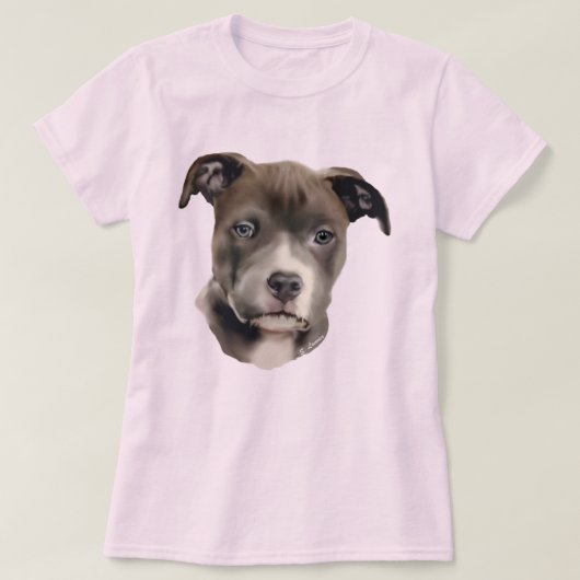 Blue Pitbull Dog T-shirt (Design voorkant)