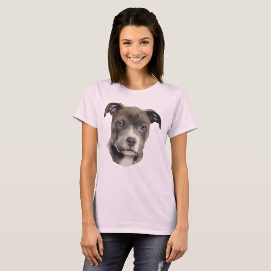 Blue Pitbull Dog T-shirt (Voorkant volledig)