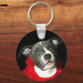 Blue Pitbull Puppy Sleutelhanger (Voorkant)