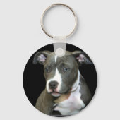 Blue Pitbull Puppy Sleutelhanger (Voorkant)