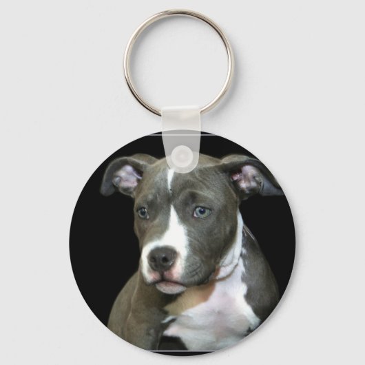 Blue Pitbull Puppy Sleutelhanger (Voorkant)