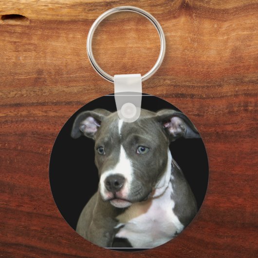 Blue Pitbull Puppy Sleutelhanger (Voorkant)