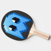 blue pixel art fanart PacMan Tafeltennisbatje (Zijkant)