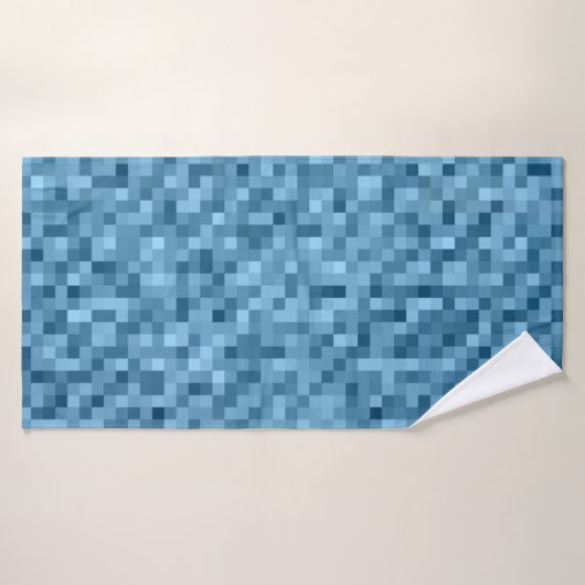 Blue Pixel Bath Towel Badhanddoek (Badhanddoek)