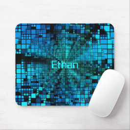 Blue Pixel Matrix, aangepast Muismat
