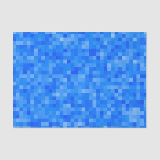 Blue Pixel Mosaic Tissuepapier (Voorkant)