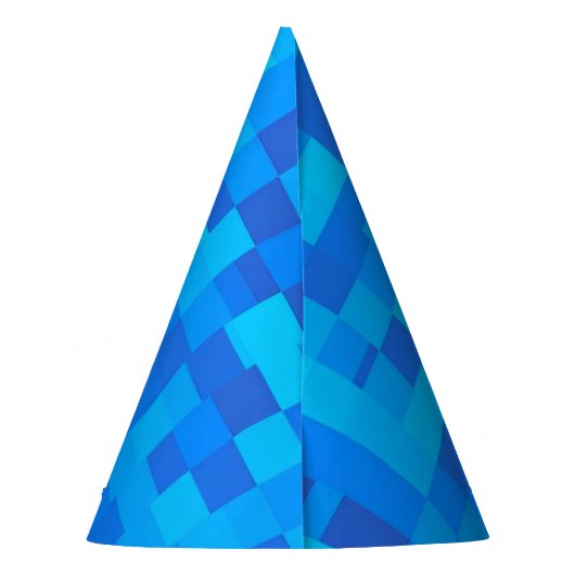 Blue Pixel Party Pet Feesthoedjes (Achterkant)