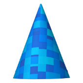Blue Pixel Party Pet Feesthoedjes (Voorkant)