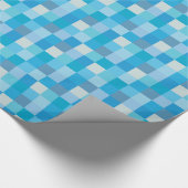 Blue Pixelated Pattern Cadeaupapier (Hoek)