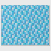 Blue Pixelated Pattern Cadeaupapier (Vlak)