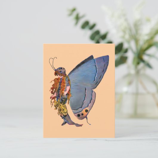 Blue Pixie Fairy Briefkaart (Staand voorkant)