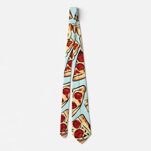 Blue Pizza Slice Stropdas (Achterkant)