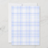 Blue Plaid Baby aangekondigd Aankondiging (Achterkant)